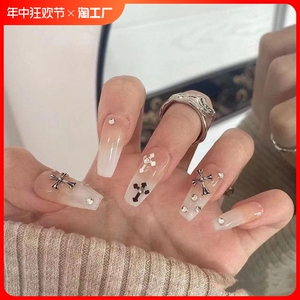 纯手工穿戴美甲贴片网红爆款甲片短款定制美甲成品持显白久可拆卸