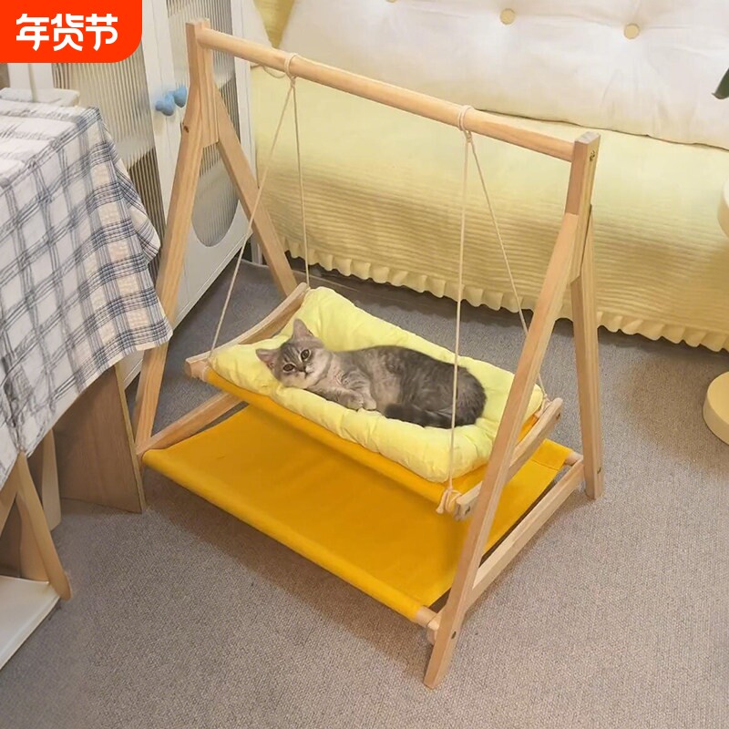猫咪吊床上下双层猫窝夏季小猫小型犬睡觉专用悬挂式秋千吊床摇篮