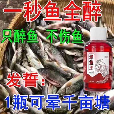 醉鱼药特效晕鱼江河野钓鱼塘清塘鱼药一塘清鱼用麻醉鱼灵捕鱼神器
