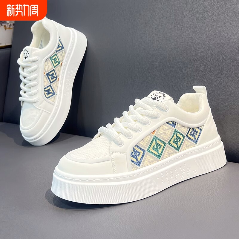 时尚蜘蛛王欧洲站男鞋2026新款冬季透气百搭厚底休闲小白板鞋青少