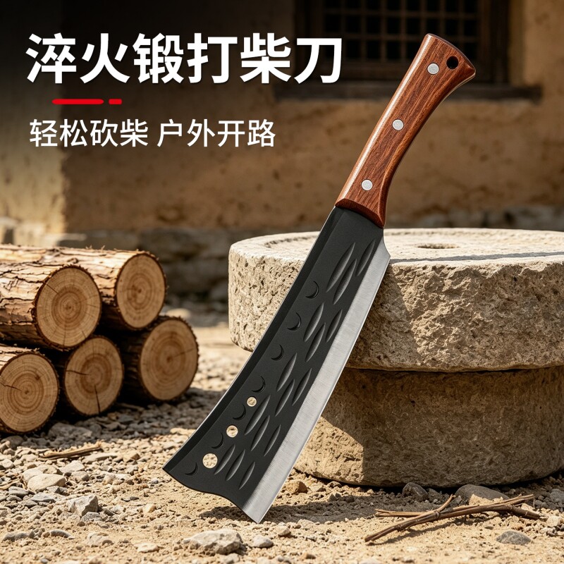 砍柴刀砍树镰刀户外专用工具锰钢弯刀特殊钢柴刀劈柴高硬度老式