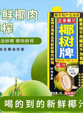 椰树椰汁海南特产植物蛋白饮料礼盒装鲜榨1L椰子生榨整箱新鲜罐装