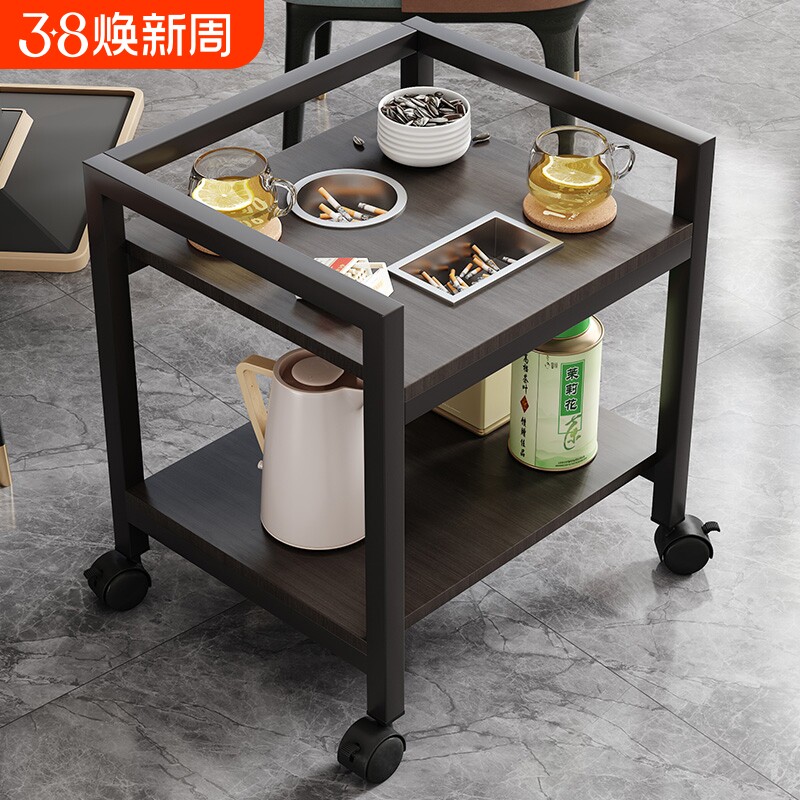 麻将桌茶几茶水架棋牌室专用边桌可移动置物架子打牌麻将机小边几