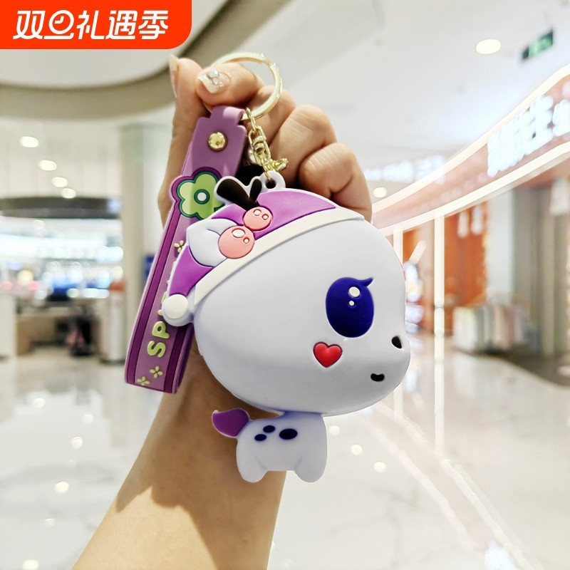 可爱小恐龙卡通钥匙包挂件女立体软胶公仔汽车钥匙包情侣书包挂饰