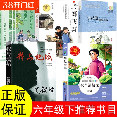 六年级下册必读课外书朱自清散文精选我与地坛史铁生着小灵通漫游未来叶永烈野蜂飞舞黄培佳重读那片绿油油的爬山虎肖复兴正版
