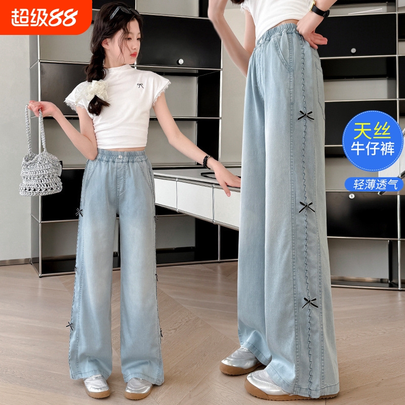 女童裤子牛仔裤夏薄款2025新款