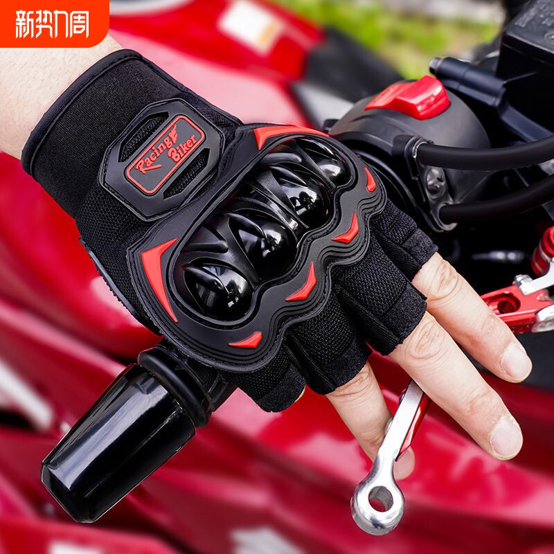 越野健身骑行半指手套机车长全指硬壳护手手套战术摩托车手套代发
