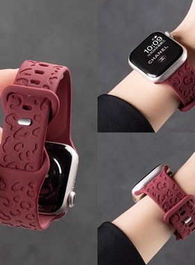 适用小米手环9Pro表带8/7pro手腕带新款红色硅胶猫爪红米watch5替换带4九代男女生华为fit3运动配件