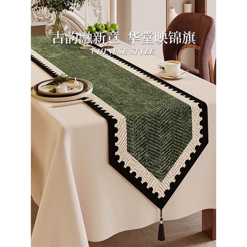 中古风桌旗防污耐脏中式禅意茶桌布长条氛围布置茶旗复古斗柜盖布图片