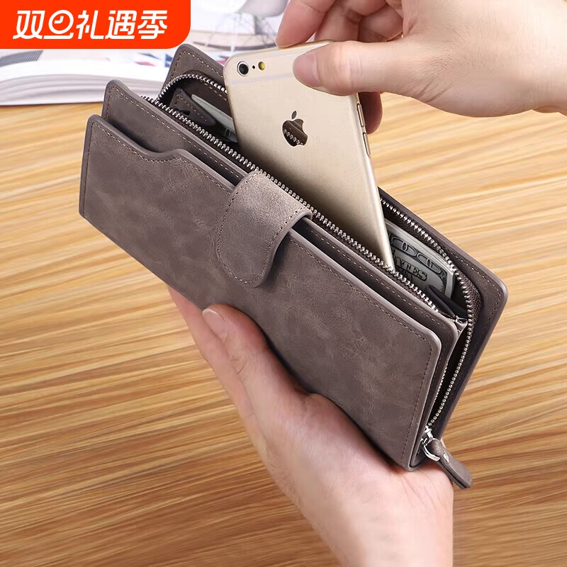 2025新款长款卡包钱包二合一男士高档大容量软皮夹男潮牌钱夹手包