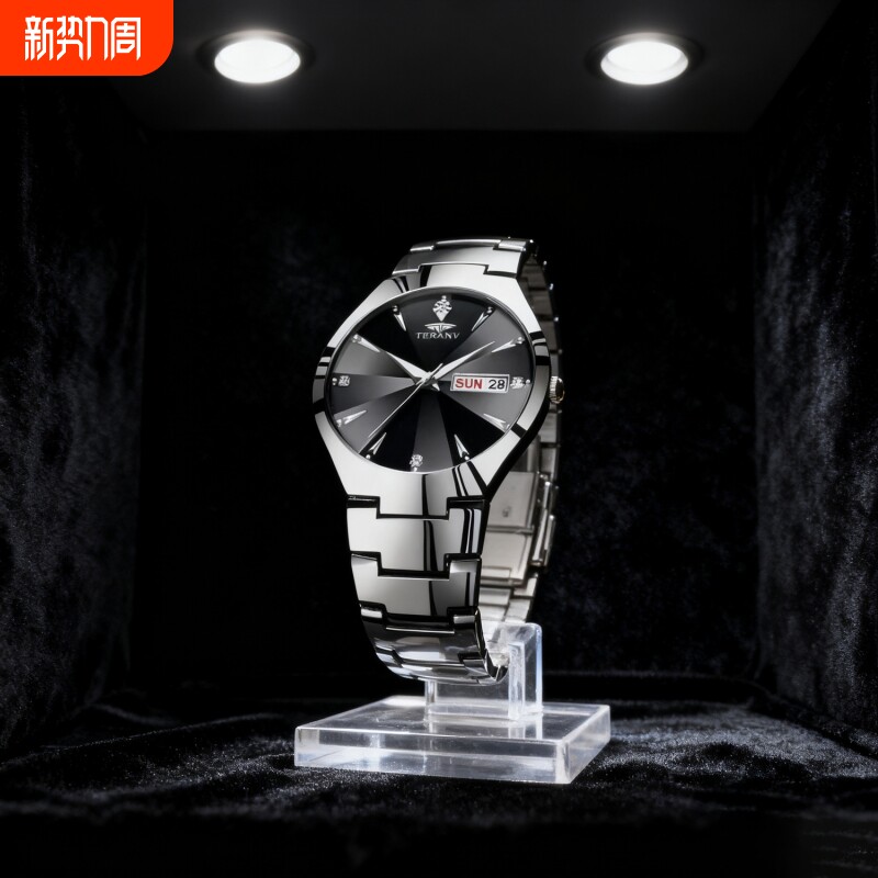 手表男款防水高级感全自动男表数字双日历防水腕表男机械风全自动