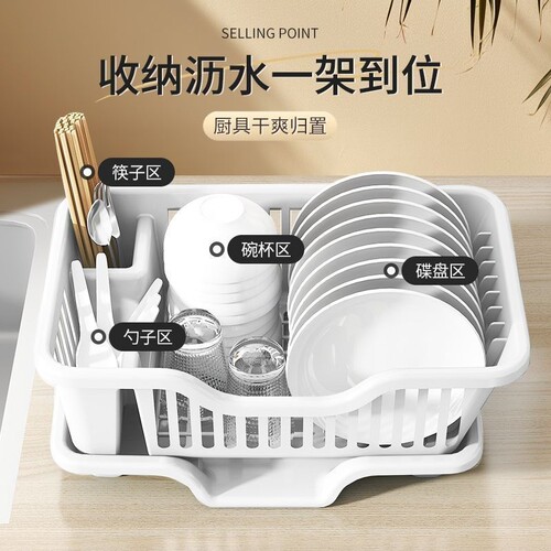 沥水碗盘架厨房碗碟沥水架水槽餐具置物架家用台面碗筷滤水收纳盒