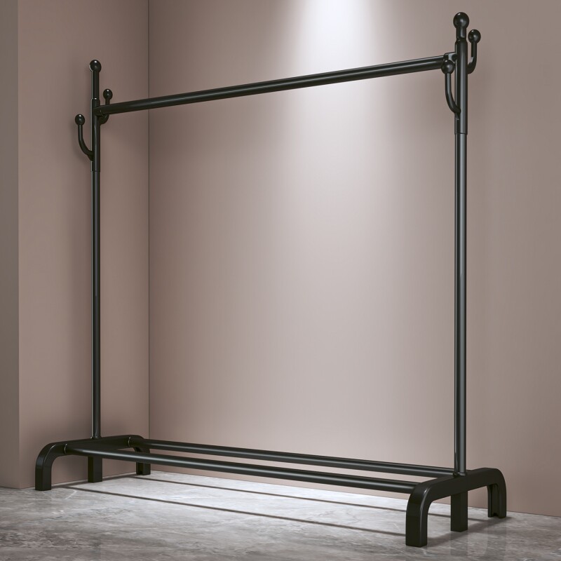 简易晾衣架落地家用阳台晾晒挂衣服架子卧室加粗衣帽架宿舍衣杆架