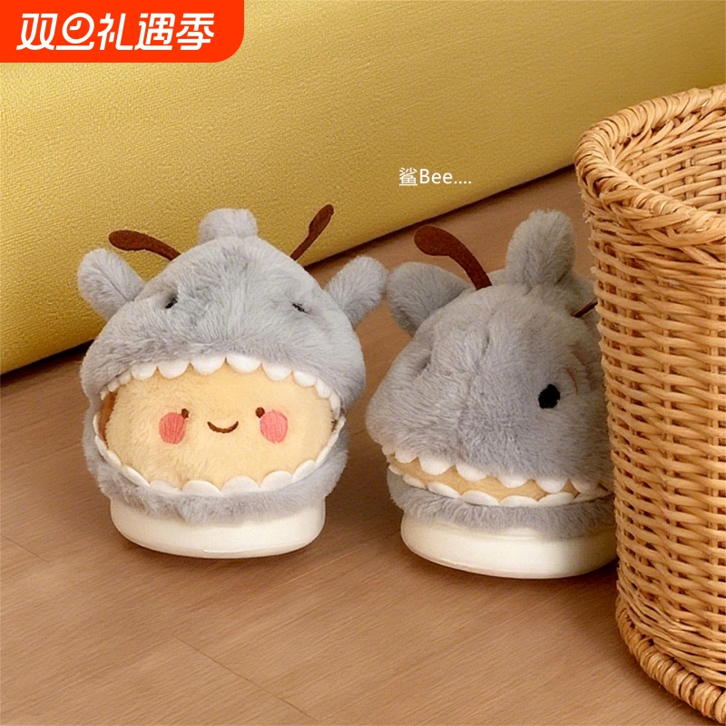 细细条鲨bee新款情侣毛毛鞋