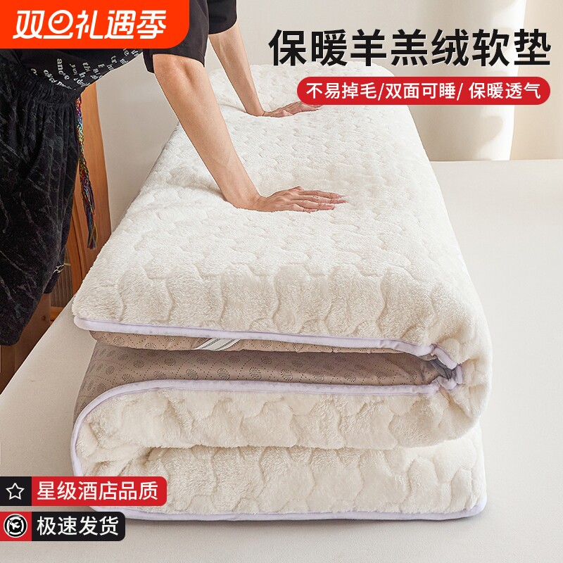 家用羊羔绒床垫学生宿舍冬季床褥