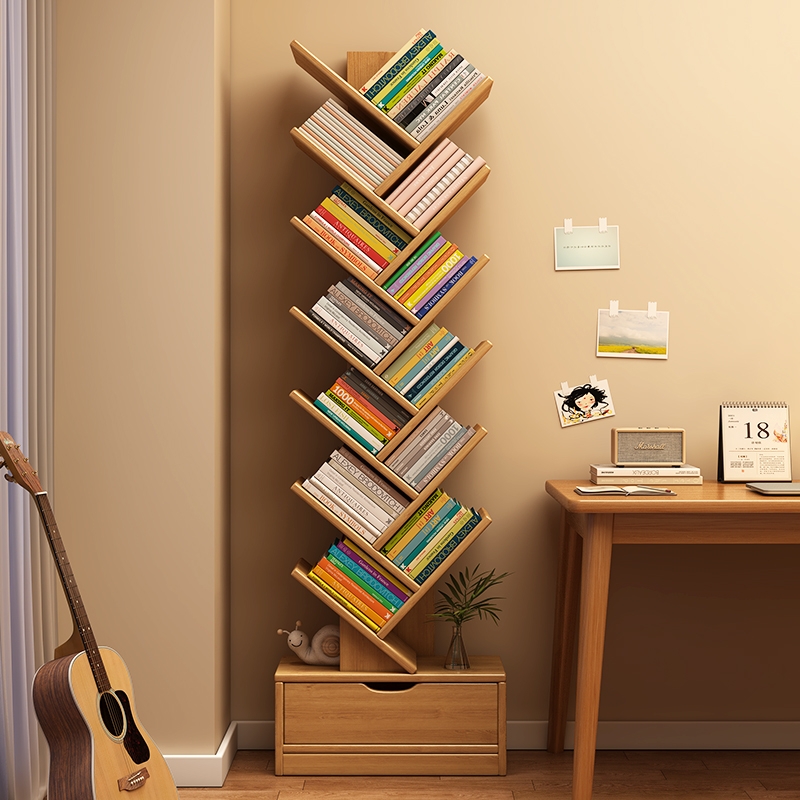 树形设计赠送防倾倒墙扣创意书架