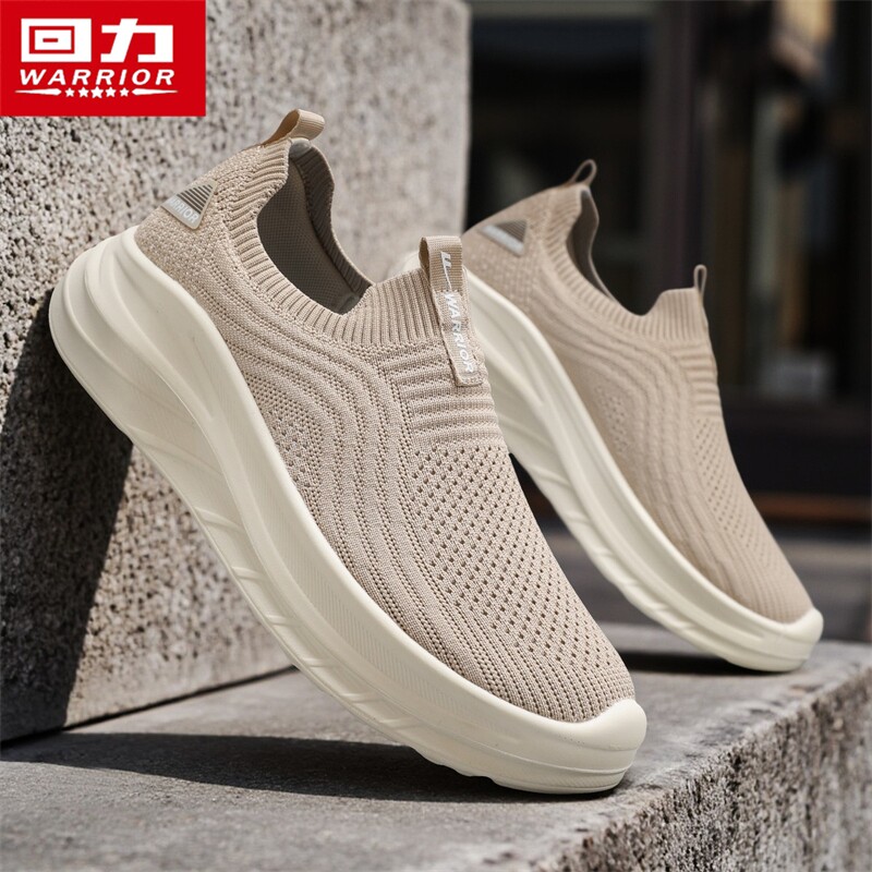 回力男鞋2026新款夏季透气飞织网面袜子鞋一脚蹬休闲运动软底潮鞋