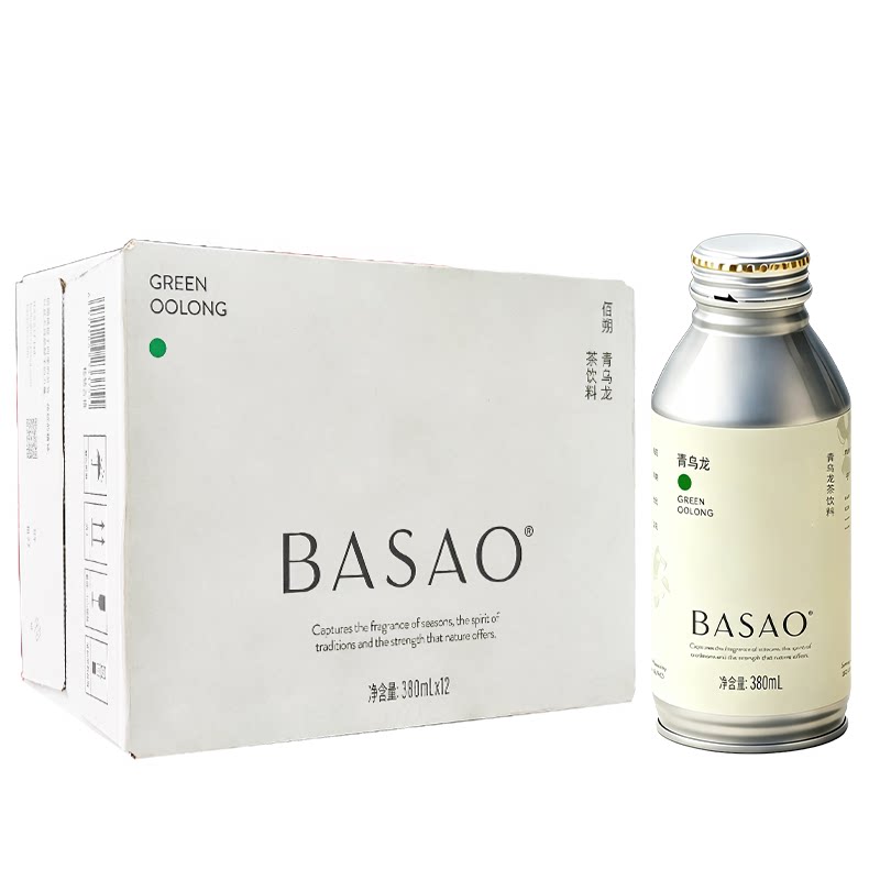 BASAO佰朔康普茶饮料红/青/黑乌龙/茉莉花茶饮品380ml*12罐整箱装图片
