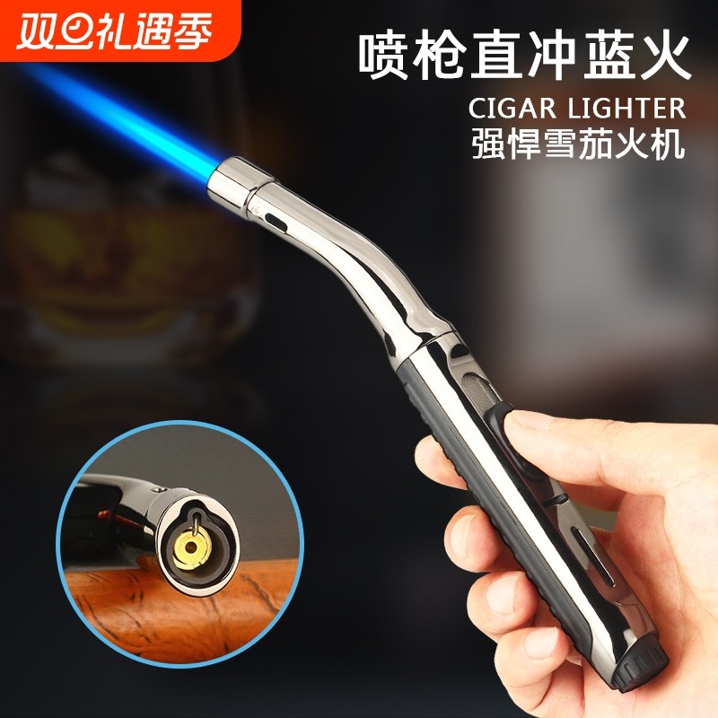 充气打火机新款创意长手柄高温直冲防风点蚊香艾灸烧烤专用点火器