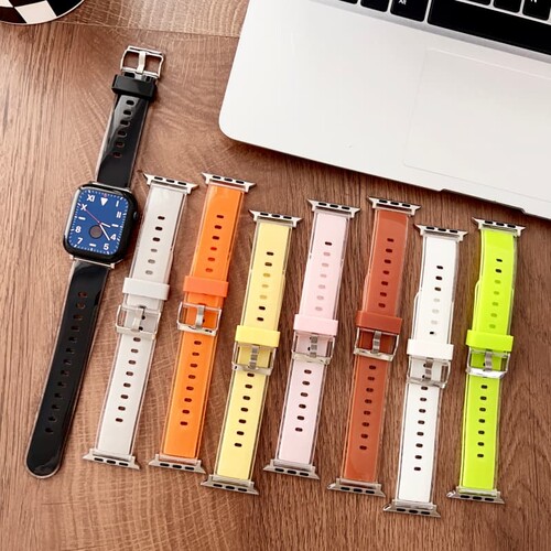 适用苹果手表iwatch11/S10智能手环手表表带SE/Ultra3/2/1高清糖果表带简约时尚