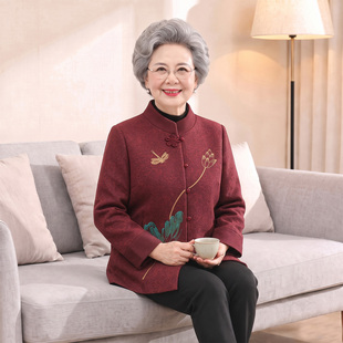 奶奶装秋装外套60岁70老人衣服妈妈装中老年女装老太太春秋款上衣