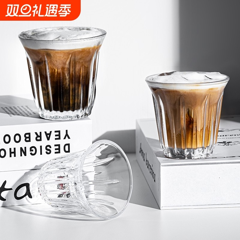 玻璃咖啡杯dirty澳白杯子高档精致家用玻璃轰炸杯意式浓缩拿铁杯