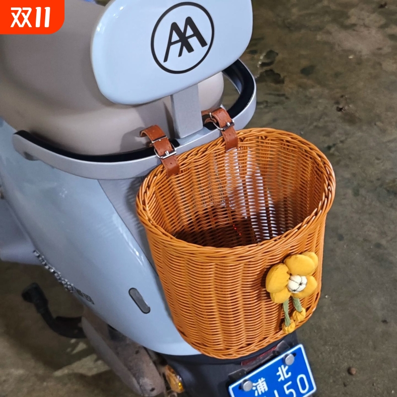 电动车收纳车筐儿童自行车篮小框兜储物自行车水杯架