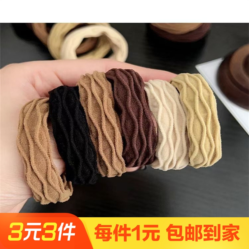 加粗高弹力无接缝头绳发圈头饰发饰皮筋ins女扎头学生高颜值超仙