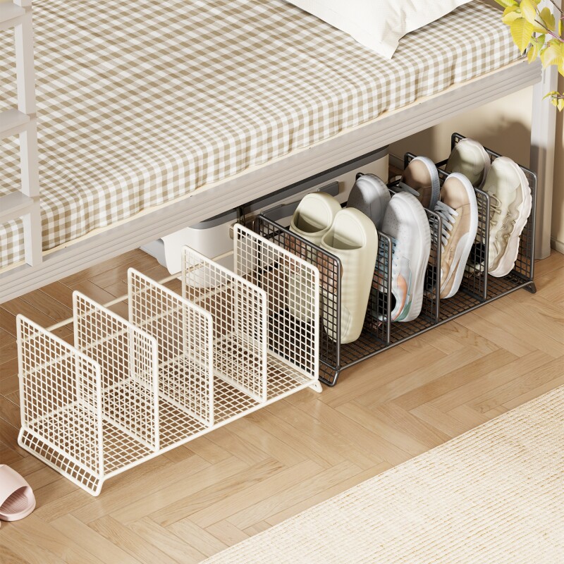 床底鞋架子学生宿舍小型床下省空间分格鞋柜卧室落地开放式放置架