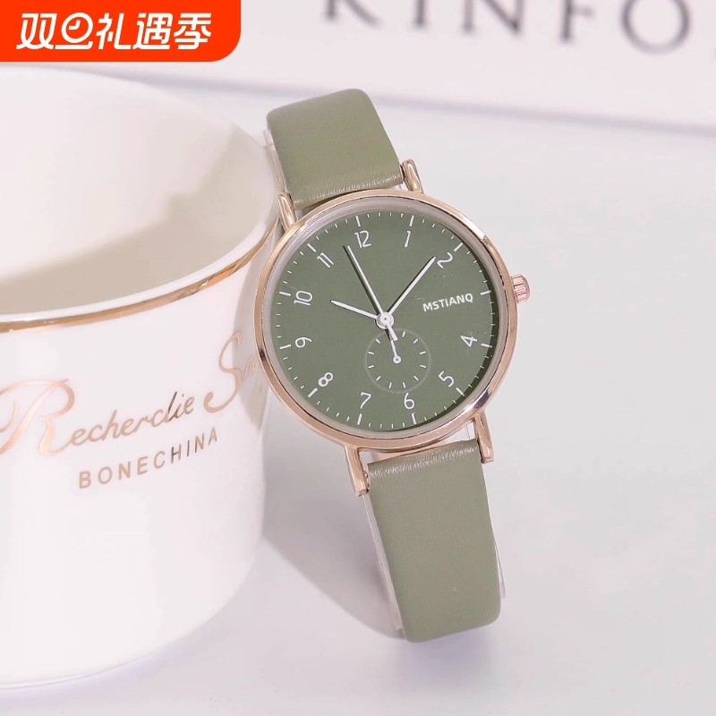 手表女款高中生高颜值简约初中生学生女生表盘考试专用石英表静音