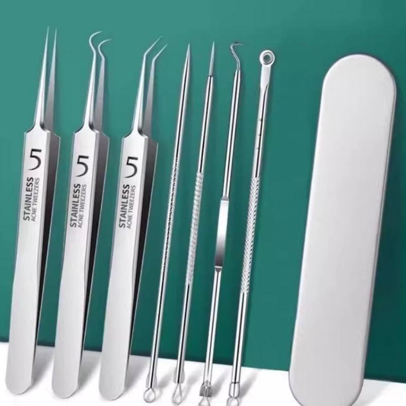 美容院专用粉刺针不锈钢细胞夹套装超细去黑头祛痘镊子挑痘痘工具