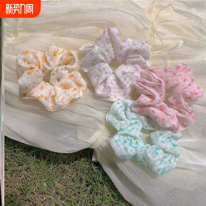 甜美碎花大肠发圈ins风小清新仙女配饰夏季新款发绳森系发饰头绳