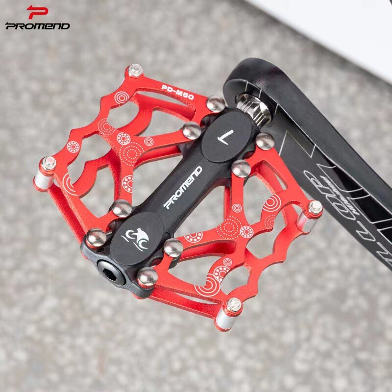 超轻培林轴承自行车脚踏CNC铝合金镂空大踏面山地车单车脚踏板M5