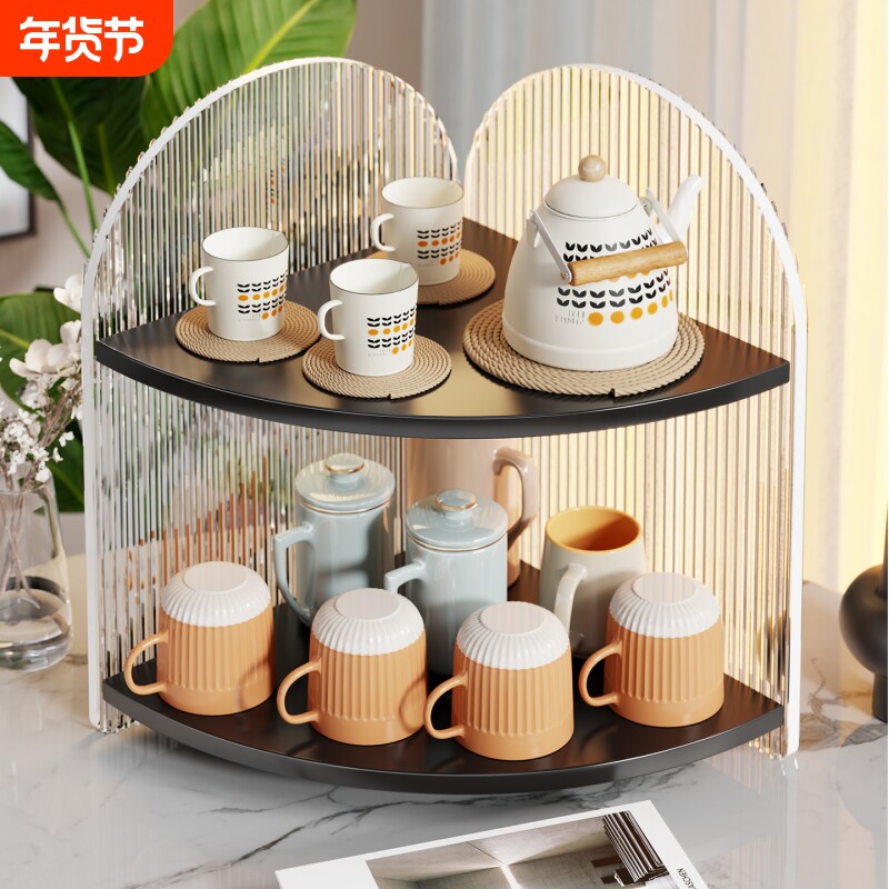 杯子收纳置物架高级感轻奢桌面杯架子餐边柜水杯架吧台茶杯放置架