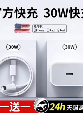 适用于iphone8-14系列PD30W快充充电器头苹果13系列PD闪充手机数据线PD20W30W快充头套装