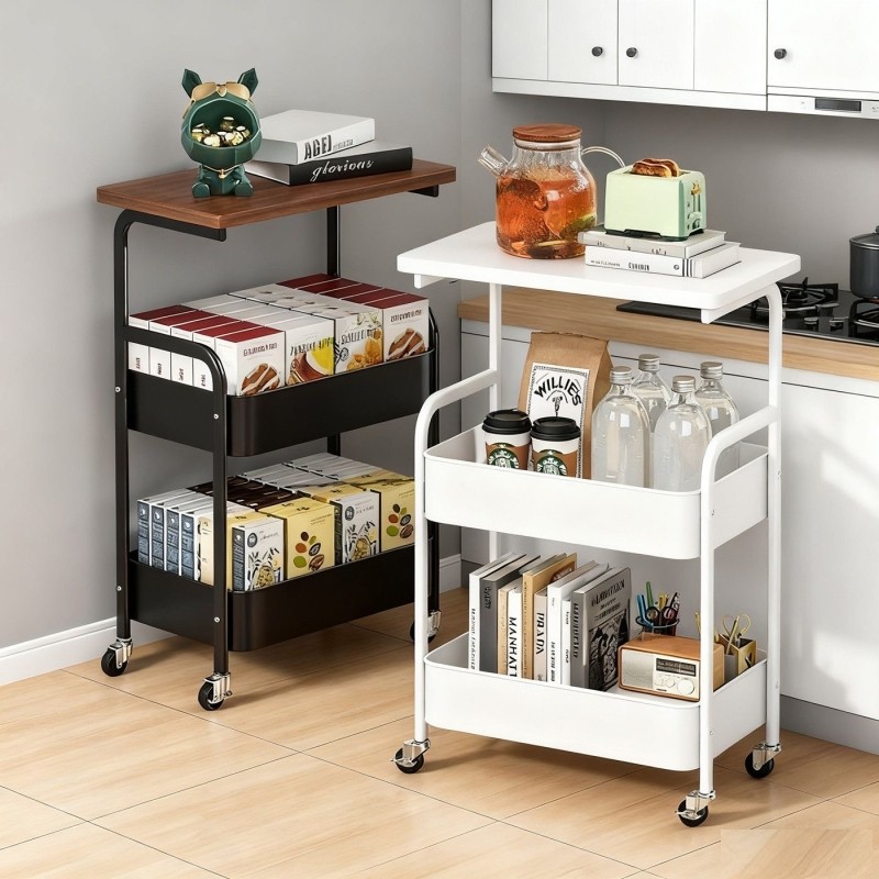 小推车床移动边几零食收纳置物架