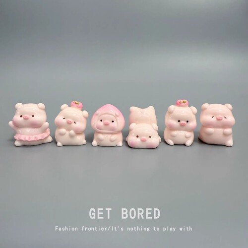 无聊了！桌面办公室电脑显示器屏幕萌萌可爱蜜桃小猪摆件工位情绪