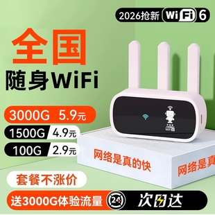 智能wifi移动无线wifl6便携式 路由器全国通用流量 免插卡2026新款