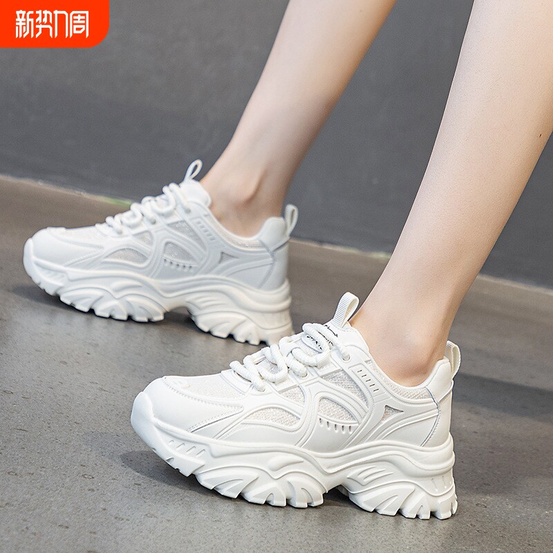 品牌断码软皮厚底老爹鞋女夏秋新款ins潮超轻时尚运动鞋松糕百搭
