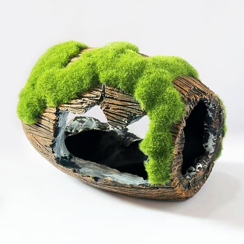 鱼缸装饰水族箱造景装饰石头布景树脂假山小桥虾窝鱼儿酒桶躲避屋