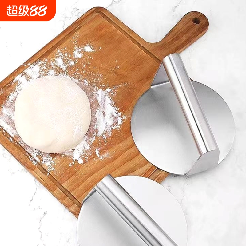 T压饼器A1pq0-手压烧饼肉饼工具不锈钢压面器饺子皮压饼器压板