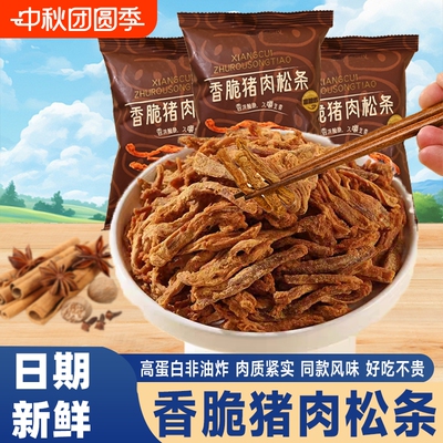 香脆猪肉松条肉脯非油炸熟食猪肉干即食营养饱腹休闲下酒零食解馋