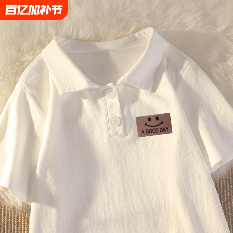100%纯棉2024儿童T恤Polo衫男童女童短袖夏季童装上衣休
