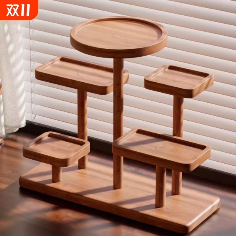 阶梯展示架d实木摆摊创意饰品摆件展示台陈列架收纳点心多肉ins