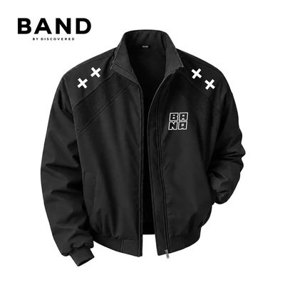 BAND BY DISCOVERED立领夹克男秋季美式高街拼接设计潮流外套风衣