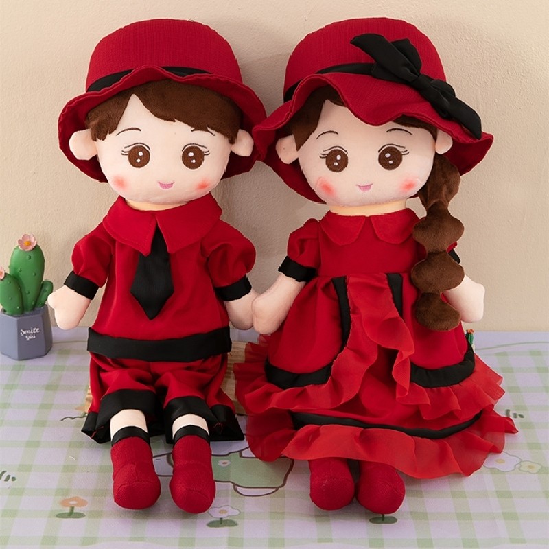 婚庆压床娃娃毛绒玩具喜娃一对女孩床上陪睡玩偶大号公主风洋娃娃