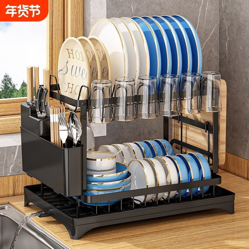 外贸厨房碗碟架沥水架收纳架台面碗盘碗筷置物架带杯架筷子刀架,厨房/烹饪用具,碗架,淘宝优惠券,粉丝福利购,淘宝优惠卷