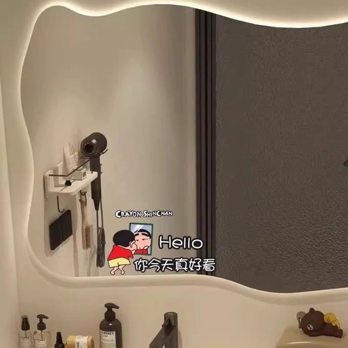 蜡笔小新镜子装饰贴纸浴室贴画