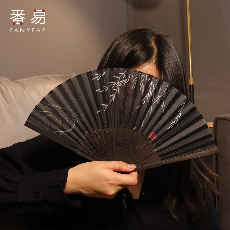 折扇A1vl0-扇子中国古风汉服拍照旗袍夏天折扇随身广场舞扇