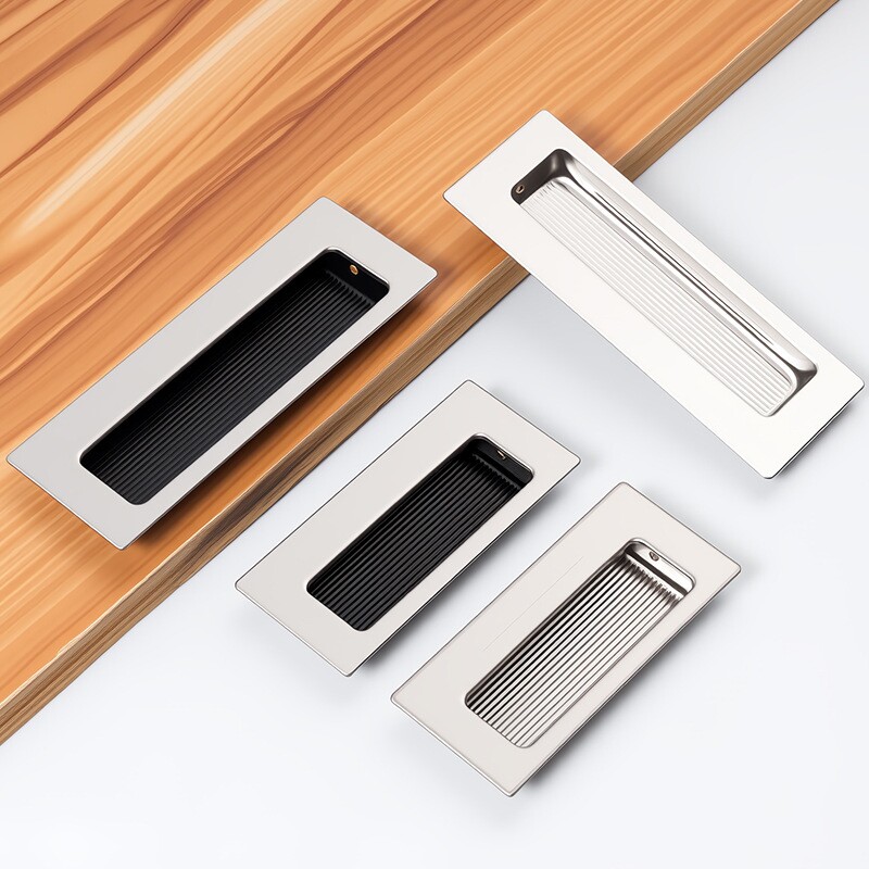 不锈钢暗装拉手嵌入式隐形扣手现代简约抽屉衣橱柜门内嵌把手纯铜